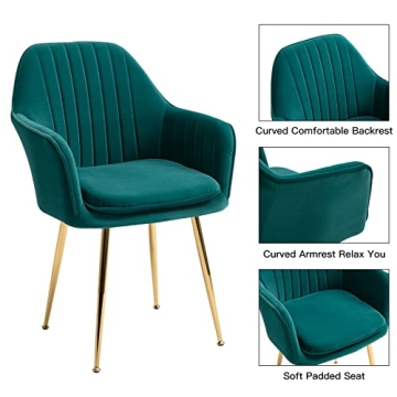 AVAWING Modern Velvet Accent Arm Chairs Set of 4