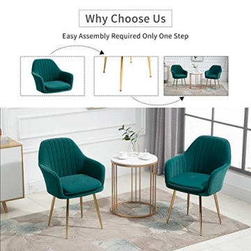 AVAWING Modern Velvet Accent Arm Chairs Set of 4