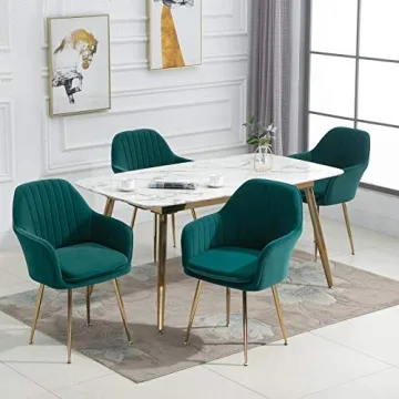 AVAWING Modern Velvet Accent Arm Chairs Set of 4