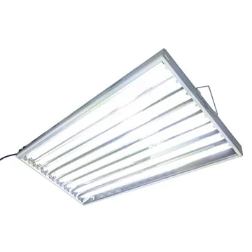 HYDRO PLANET T5 Grow Lights 4 Ft 8 Bulbs Fixture with 6500K Fluorescent HO Bulbs, T5 Grow Lights for Indoor Plants, UL Listed, 15 ft Power Cord with Hanger