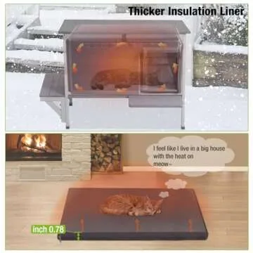 GUTINNEEN Outdoor Cat House Insulated for Winter Weatherproof Feral Cat Shelter