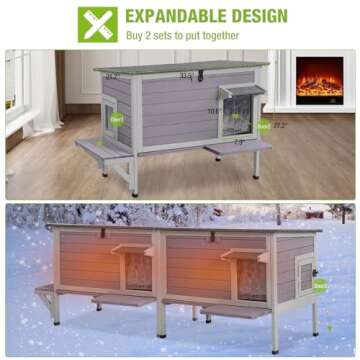 GUTINNEEN Outdoor Cat House Insulated for Winter Weatherproof Feral Cat Shelter