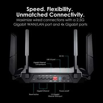 MSI Radix AX6600 WiFi 6 Tri-Band Gaming Router, AI QoS, 1.8GHz Quad-Core Processor, MU-MIMO, Gigabit Wireless, 8-Stream, High Speed Long Range
