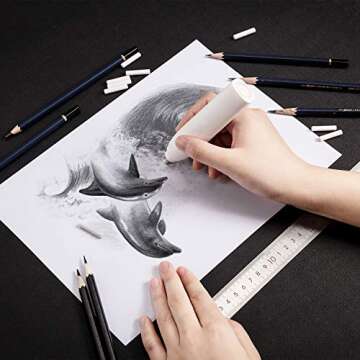 Amazon Basics Electric Eraser Kit, 40 Refills - Battery Operated