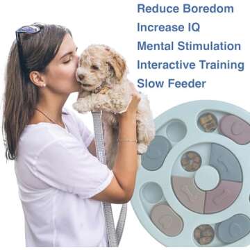 WagglePup Dog Puzzle Toy, Slow Feeder Dog Enrichment Toys and Interactive Treat Dispenser Bowl, Suit...