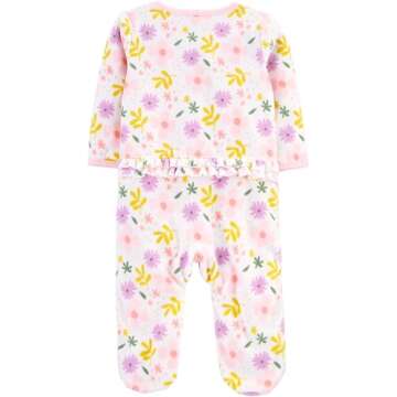 Simple Joys Fleece Footed Pajamas for Baby Girls, 2-Pack