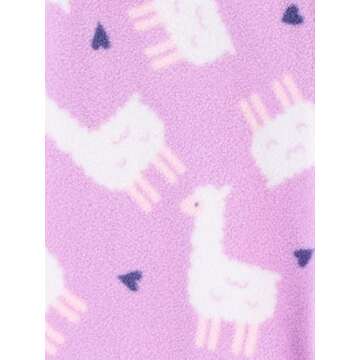 Simple Joys Fleece Footed Pajamas for Baby Girls, 2-Pack