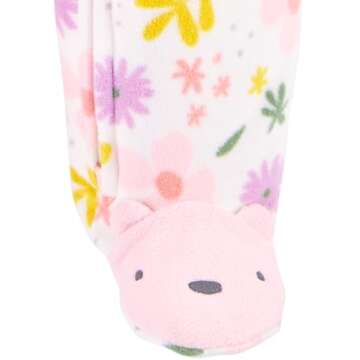 Simple Joys Fleece Footed Pajamas for Baby Girls, 2-Pack
