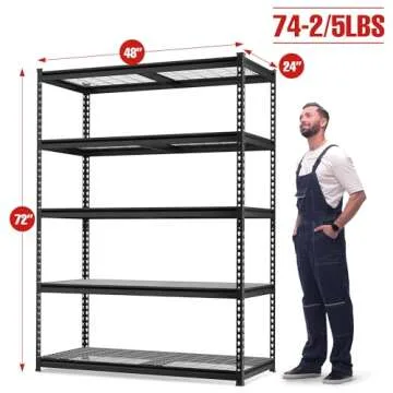 WORKPRO 5-Tier Heavy Duty Metal Shelving Unit - 4000 lbs