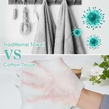 Tahoe Trails Disposable Face Towel, Soft Dry Wipe, Lint Free, Dry Wet Use for Sensitive Skin, 80Count Cotton Facial Tissue, Makeup Removing, Surface Cleaning 5.91 * 7.87inch, 80