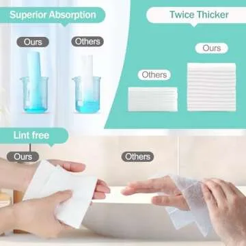 Tahoe Trails Disposable Face Towel, Soft Dry Wipe, Lint Free, Dry Wet Use for Sensitive Skin, 80Count Cotton Facial Tissue, Makeup Removing, Surface Cleaning 5.91 * 7.87inch, 80