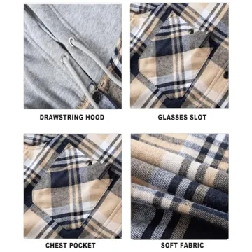 SWISSWELL Men's Flannel Hooded Shirt for Stylish Comfort