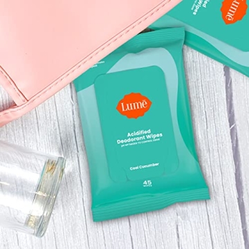 Lume Acidified Deodorant Wipes for Freshness on the Go