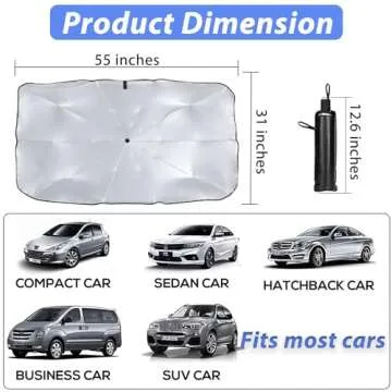 Zerixa Windshield Sun Shade for UV Protection and Comfort