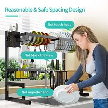 Adjustable Over The Sink Dish Drying Rack for Space Saving