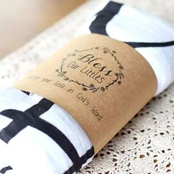 YeegfeyA Baby Swaddle Scripture Blanket with Bible Verse Quote - Newborn Baby Shower Christening/Baptism Godchild or Dedication Gift - 100% GOTS Muslin Cotton Receiving Blanket (Isaiah 49:16)