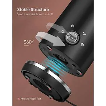 YISSVIC Milk Frother 4 in 1 Electric Milk Steamer for Hot and Cold Milk Froth 10.2 oz Coffee Foam Maker for Cappuccino, Latte, Macchiato, Hot Milk