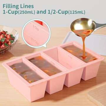 Silicone Freezer Tray for Sauce Cube: GGOW Silicone Freezing Tray for Broth Sauce Storage - Freeze 1...
