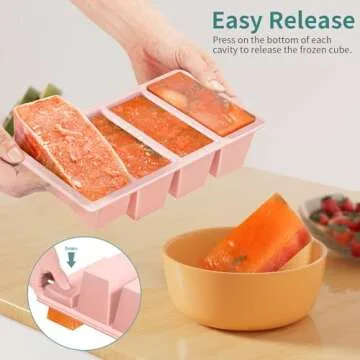 Silicone Freezer Tray for Sauce Cube: GGOW Silicone Freezing Tray for Broth Sauce Storage - Freeze 125mL 250mL Souped Portion