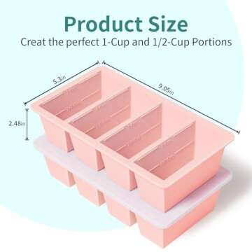 Silicone Freezer Tray for Sauce Cube: GGOW Silicone Freezing Tray for Broth Sauce Storage - Freeze 125mL 250mL Souped Portion