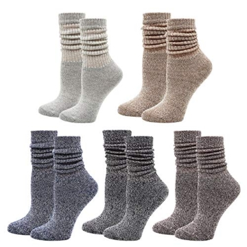 Bienvenu Slouchy Mid-Calf Socks for Women in Grey