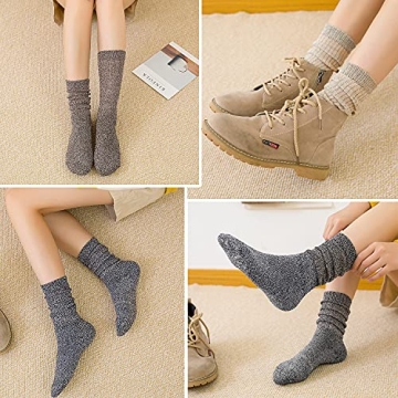 Bienvenu Slouchy Mid-Calf Socks for Women in Grey
