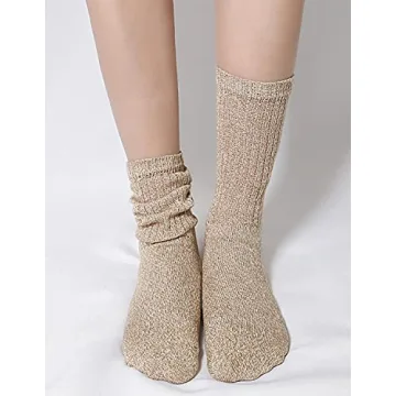 Bienvenu Slouchy Mid-Calf Socks for Women in Grey