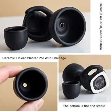 V-Shine Garden Pots, Handicraft Creative Flower Decoration Ornaments, Ceramic Flower Planter Pot with Drainage, Suitable for Flower Shops, Home Life, Cafes, Wedding Venues, etc.