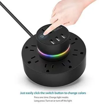 Power Strip with USB - 9-Outlets Surge Protector for Travel