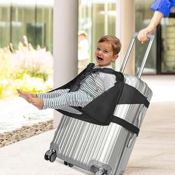 Upgraded Kids Travel Seat, Ride on Suitcase for Kids, Carry On Luggage Seat for Toddler, Portable Fo...