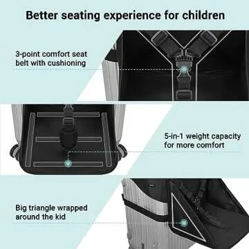 Upgraded Kids Travel Seat, Ride on Suitcase for Kids, Carry On Luggage Seat for Toddler, Portable Foldable Luggage with Seat for Kids with Seat Belt, Made Travel Easier(Ages 1.2~3, Weigh 10~20 kg)