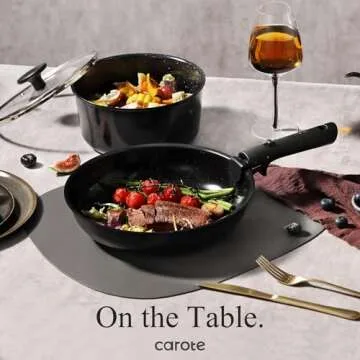 CAROTE Ceramic Cookware Set Non-Toxic 15PCS for Healthy Cooking