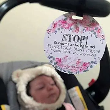 Three Little Tots Flower Stop No Touching Baby Sign  - Adorable Alert!