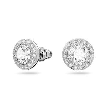 SWAROVSKI Una Angelic Stud Pierced Earrings, Rhodium Finish, Clear Crystal
