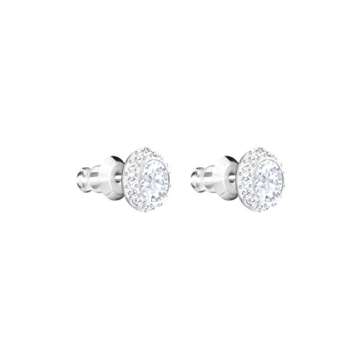 SWAROVSKI Una Angelic Stud Pierced Earrings, Rhodium Finish, Clear Crystal