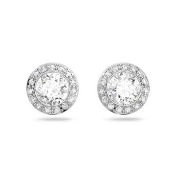 SWAROVSKI Una Angelic Stud Pierced Earrings, Rhodium Finish, Clear Crystal