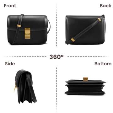 GETERUUV Small Crossbody Bag for Women Trendy Shoulder Bag PU Leather Square Crossbody Shoulder Purse Flap Satchel Handbag
