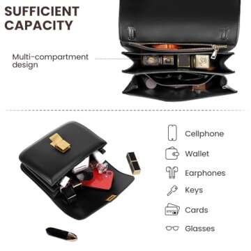 GETERUUV Small Crossbody Bag for Women Trendy Shoulder Bag PU Leather Square Crossbody Shoulder Purse Flap Satchel Handbag