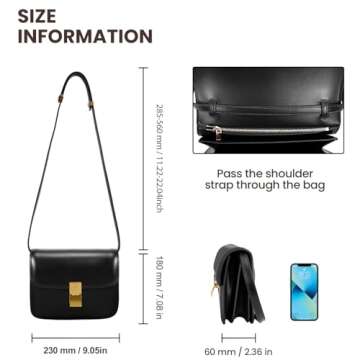 GETERUUV Small Crossbody Bag for Women Trendy Shoulder Bag PU Leather Square Crossbody Shoulder Purse Flap Satchel Handbag