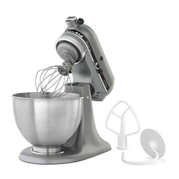 KitchenAid KSM75SL Classic Plus 4.5-Qt. Tilt-Head Stand Mixer, Silver