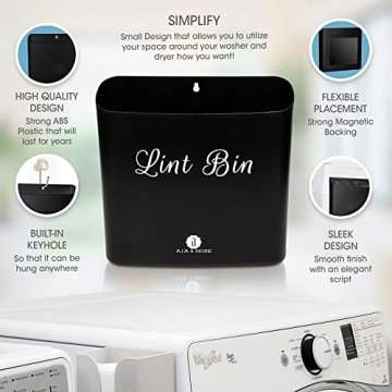 Magnetic Lint Bin for Laundry Room Organization