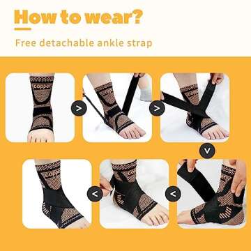JIUFENTIAN Copper Ankle Brace for Adjustable Support