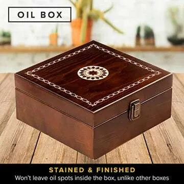 Beautiful Essential Oil Storage Organizer Box 36 Bottle - Holds 5-15ml &10ml Roller Bottles - Free Roller Bottle Opener & 192 EO Labels - Wooden Oil Case Holder