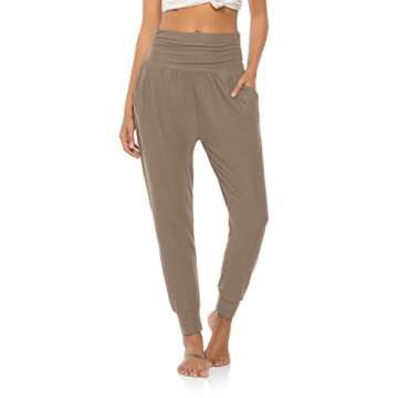 DIBAOLONG Womens Yoga Sweatpants Loose Workout Joggers Pants with Pockets Comfy Lounge Khaki Pants f...