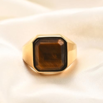 MYNENEY Gold/Silver Plated Square Signet Ring for Men