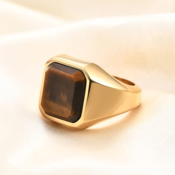 MYNENEY Gold/Silver Plated Square Signet Ring for Men