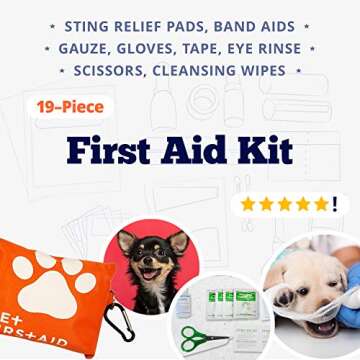 American Pet Supplies Dog First Aid Kit | 19 Piece Pet Emergency Travel Kit for Cats & Dogs