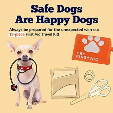 American Pet Supplies Dog First Aid Kit | 19 Piece Pet Emergency Travel Kit for Cats & Dogs