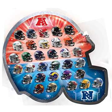 MasterPieces 500 Piece Sports Jigsaw Puzzle for Adults - NFL Helmet Shaped Puzzle - 25"x22"