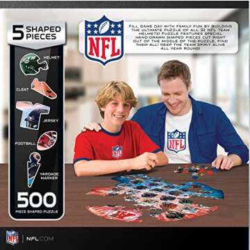 MasterPieces 500 Piece Sports Jigsaw Puzzle for Adults - NFL Helmet Shaped Puzzle - 25"x22"